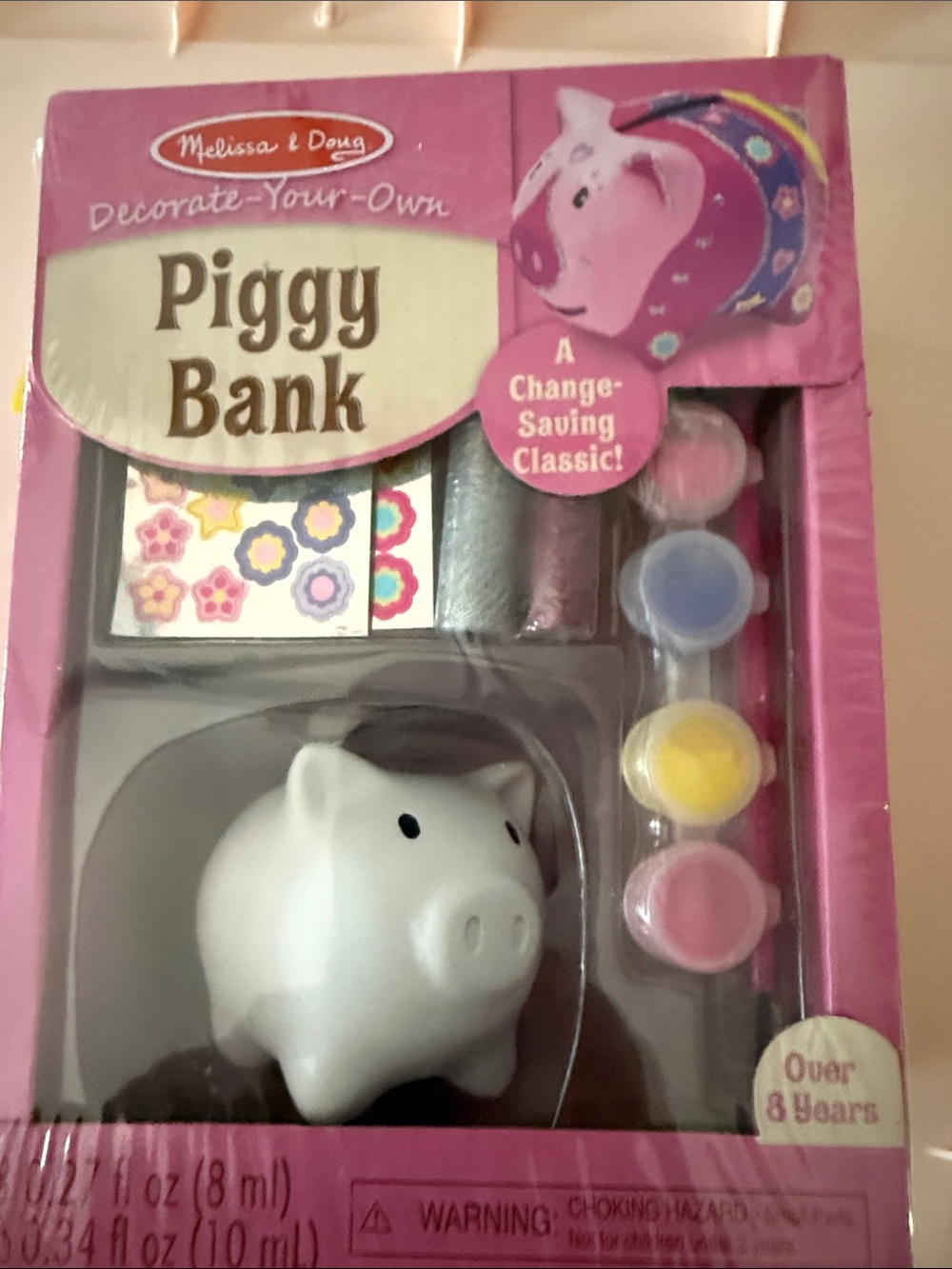 Melissa & Doug Pink and Purple Piggy Bank Decorating Kit
